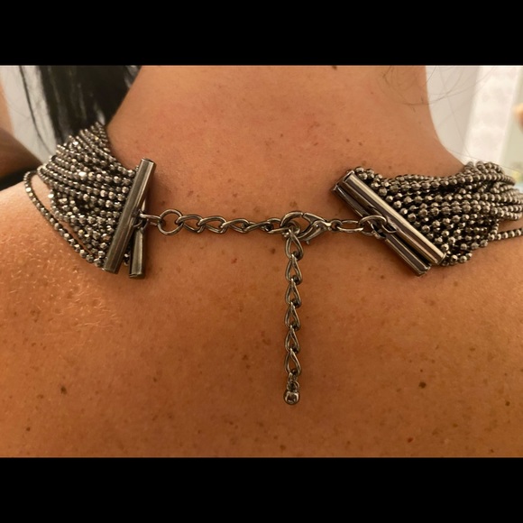 Nordstrom multi-strand gunmetal necklace - Picture 2 of 3